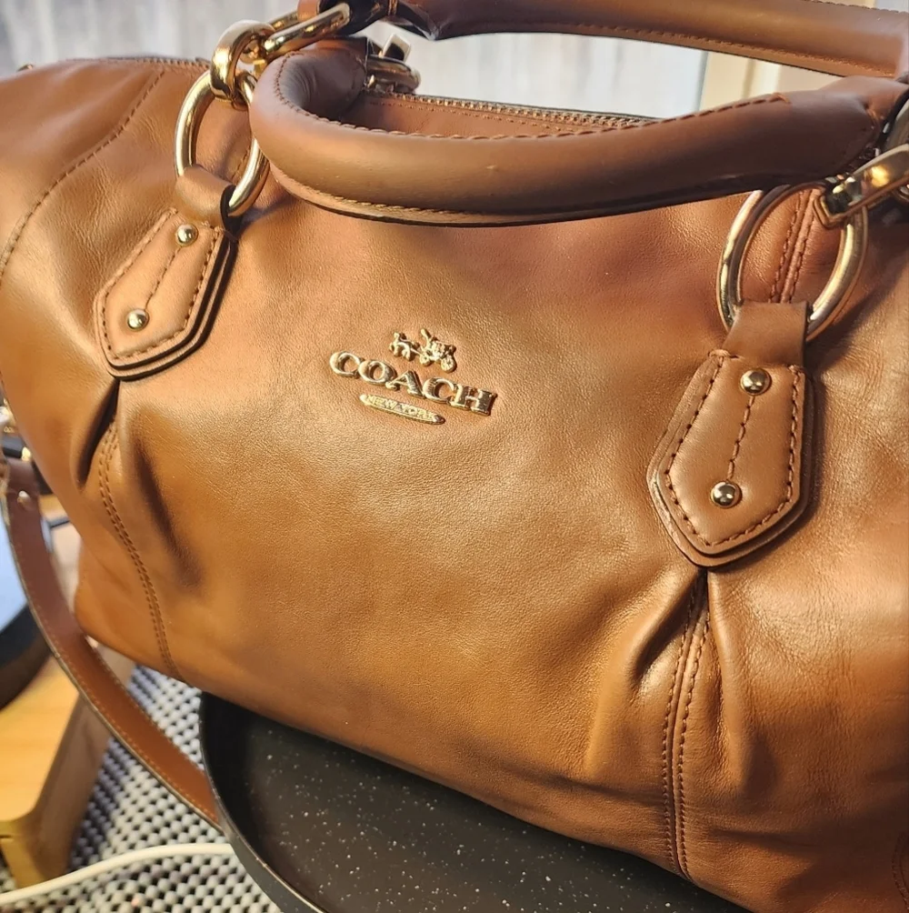 Coach Colette Leather Satchel F33806 Warm Brown EUC